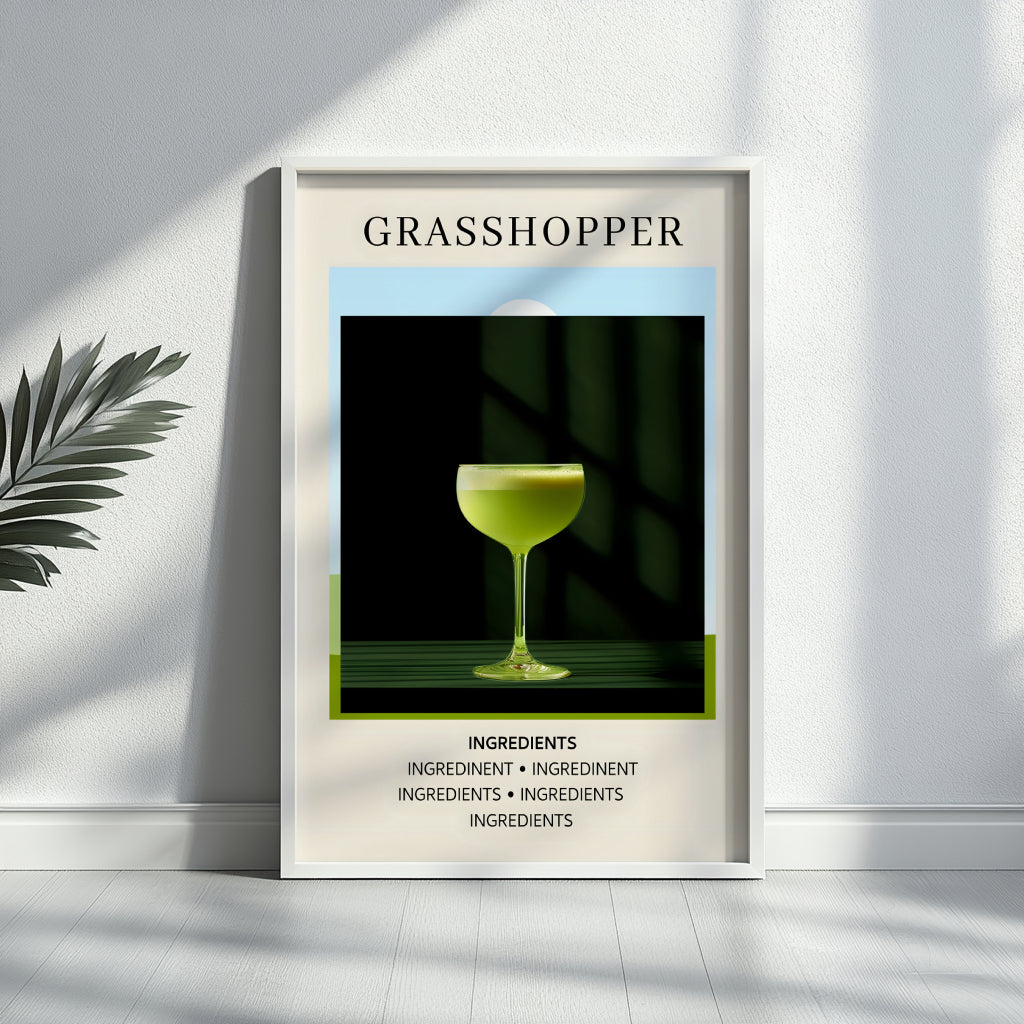 Grasshopper Cocktail Minimalist Framed Wall Art – Framed Wall Art Poster - Image 4