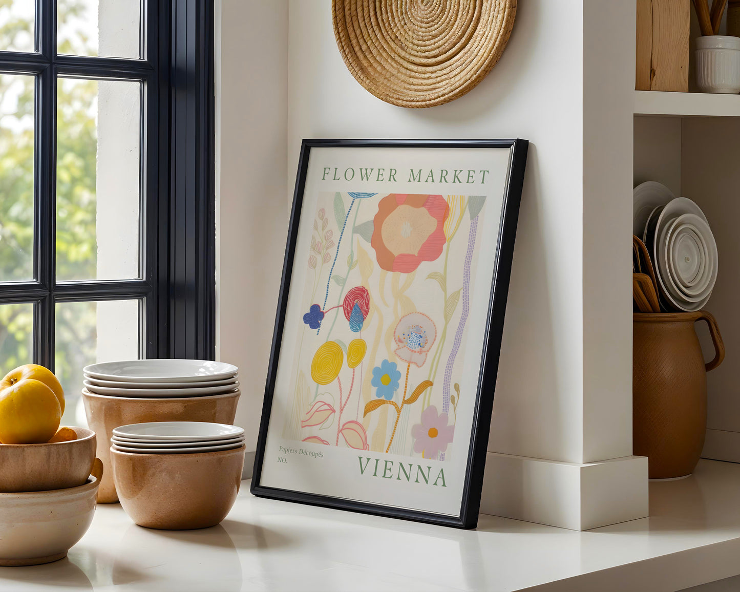Vienna Flower Market Abstract Art Framed Poster – Framed Wall Art Poster - Image 2