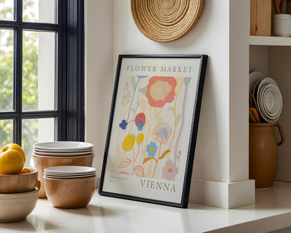 Vienna Flower Market Abstract Art Framed Poster – Framed Wall Art Poster - Image 2