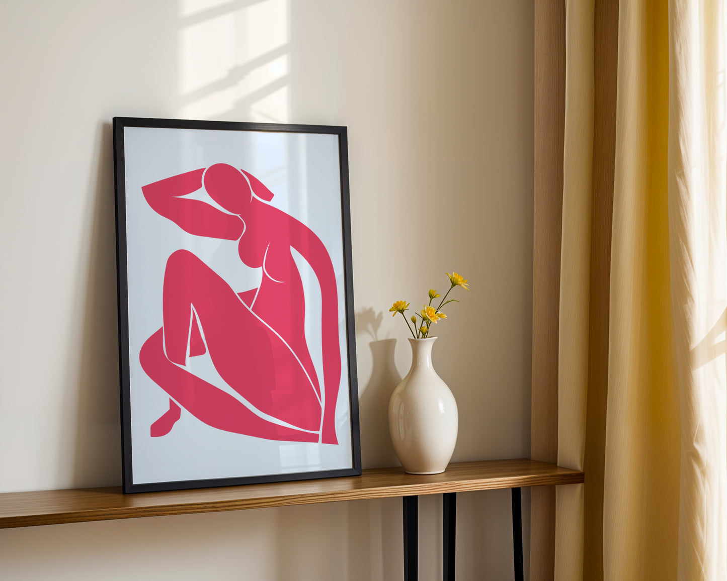 Abstract Pink Reclining Nude Framed Wall Art - View 5