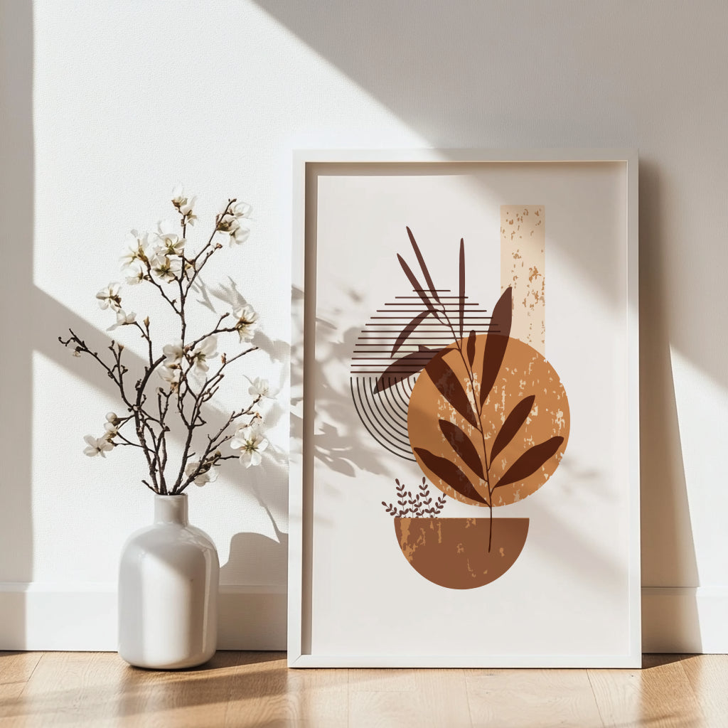 Earthy Abstract Botanical Framed Poster – Framed Wall Art Poster - Image 2