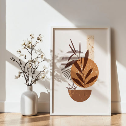 Earthy Abstract Botanical Framed Poster – Framed Wall Art Poster - Image 2