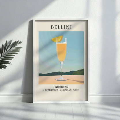 Bellini Cocktail Recipe Framed Poster – Framed Wall Art Poster - Image 2