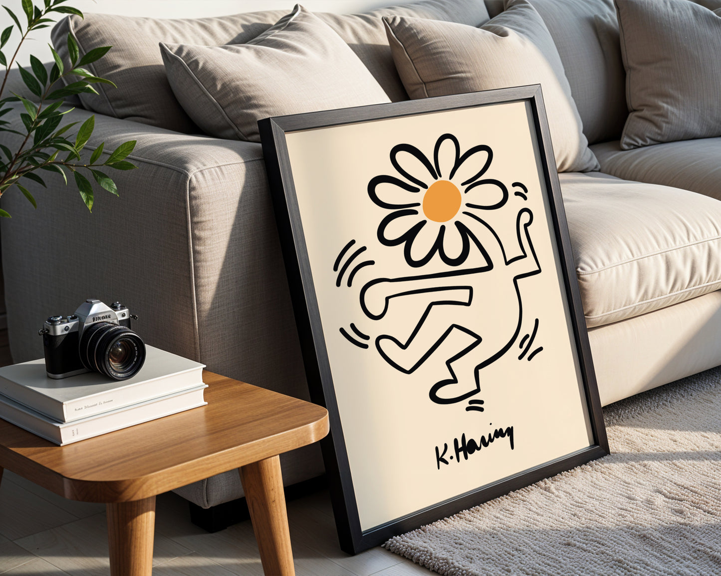 Keith Haring Radiant Flower Man Pop Art Framed Poster - View 4