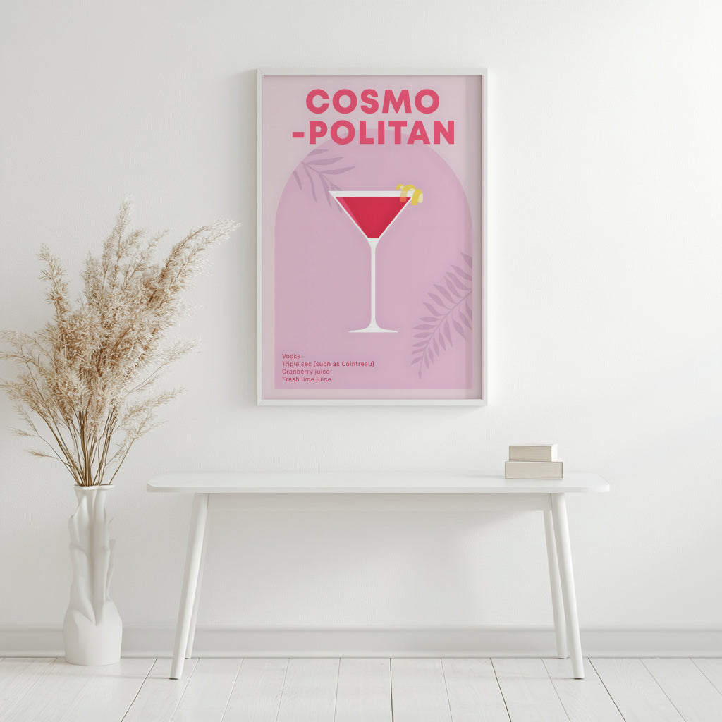Cosmopolitan Cocktail Recipe Framed Poster – Framed Wall Art Poster - Image 3