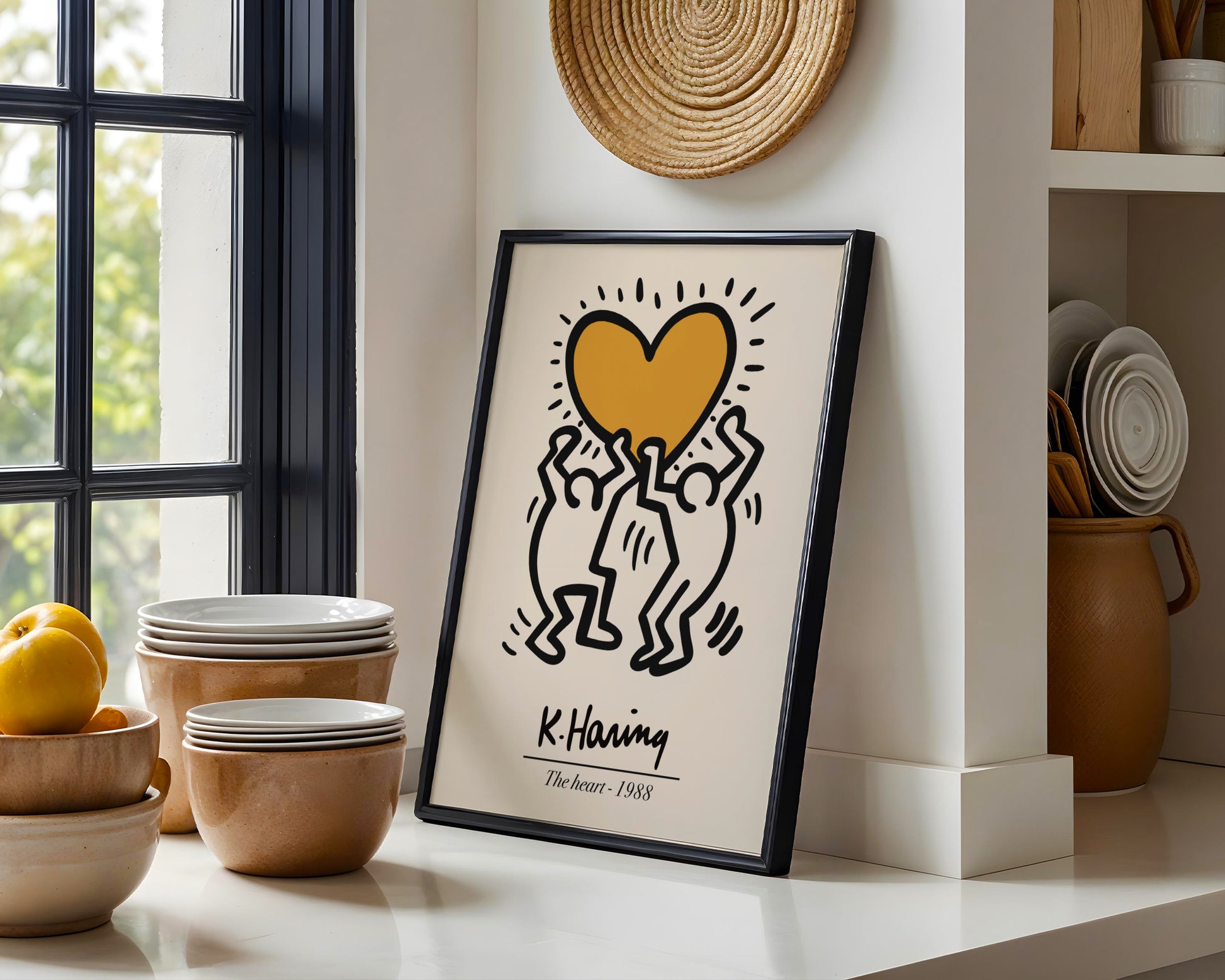 Keith Haring 'The Heart' Pop Art Framed Poster - View 3