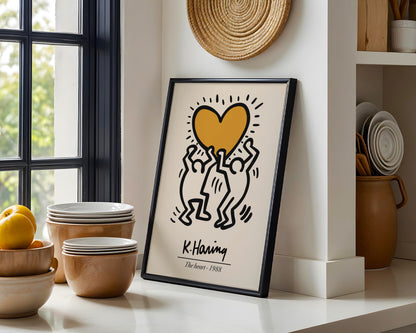 Keith Haring 'The Heart' Pop Art Framed Poster - View 3