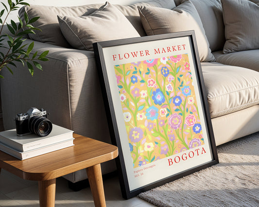 Bogota Flower Market Vibrant Floral Framed Poster – Framed Wall Art Poster - Image 2