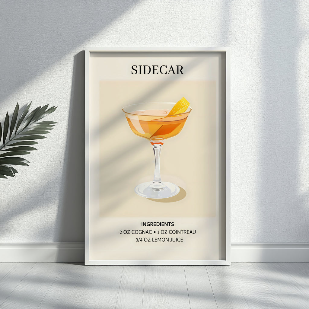 Sidecar Cocktail Recipe Minimalist Framed Poster – Framed Wall Art Poster - Image 2