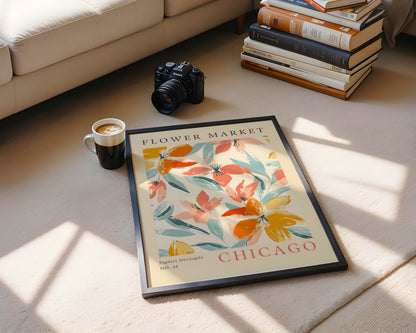 Chicago Flower Market Abstract Framed Poster – Framed Wall Art Poster - Image 3