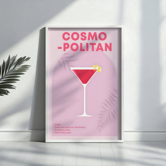 Cosmopolitan Cocktail Recipe Framed Poster – Framed Wall Art Poster - Image 2