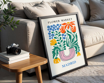 Madrid Flower Market Abstract Floral Framed Poster – Framed Wall Art Poster - Image 2