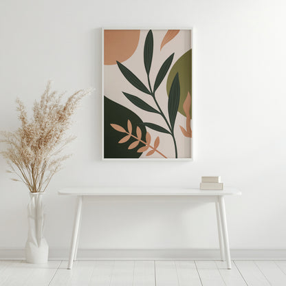 Abstract Botanical Leaves & Shapes Framed Poster – Framed Wall Art Poster - Image 3