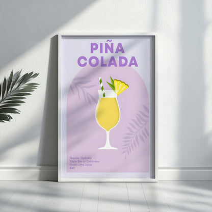 Piña Colada Tropical Cocktail Drink Framed Poster – Framed Wall Art Poster - Image 3