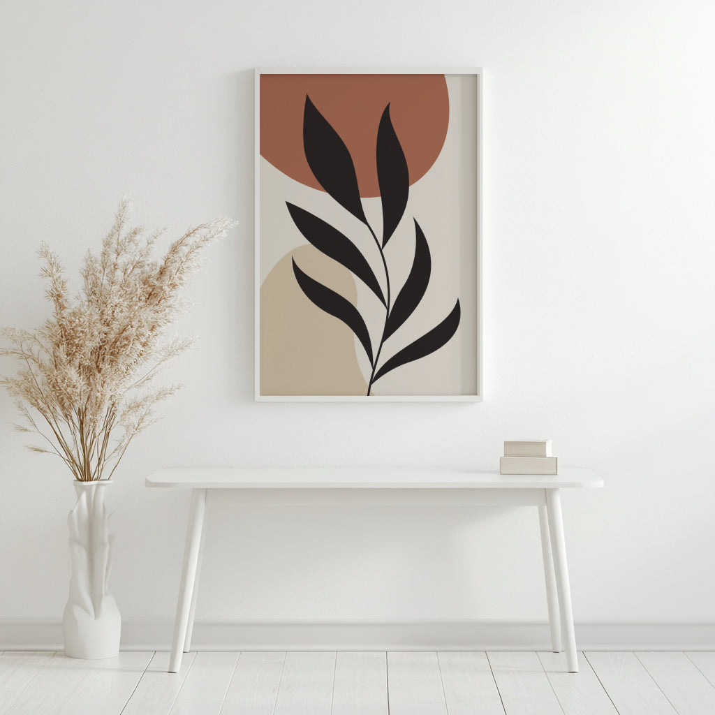 Modern Abstract Botanical Leaf Framed Poster – Framed Wall Art Poster - Image 3