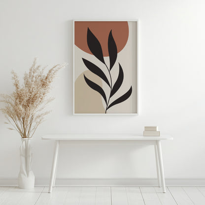 Modern Abstract Botanical Leaf Framed Poster – Framed Wall Art Poster - Image 3