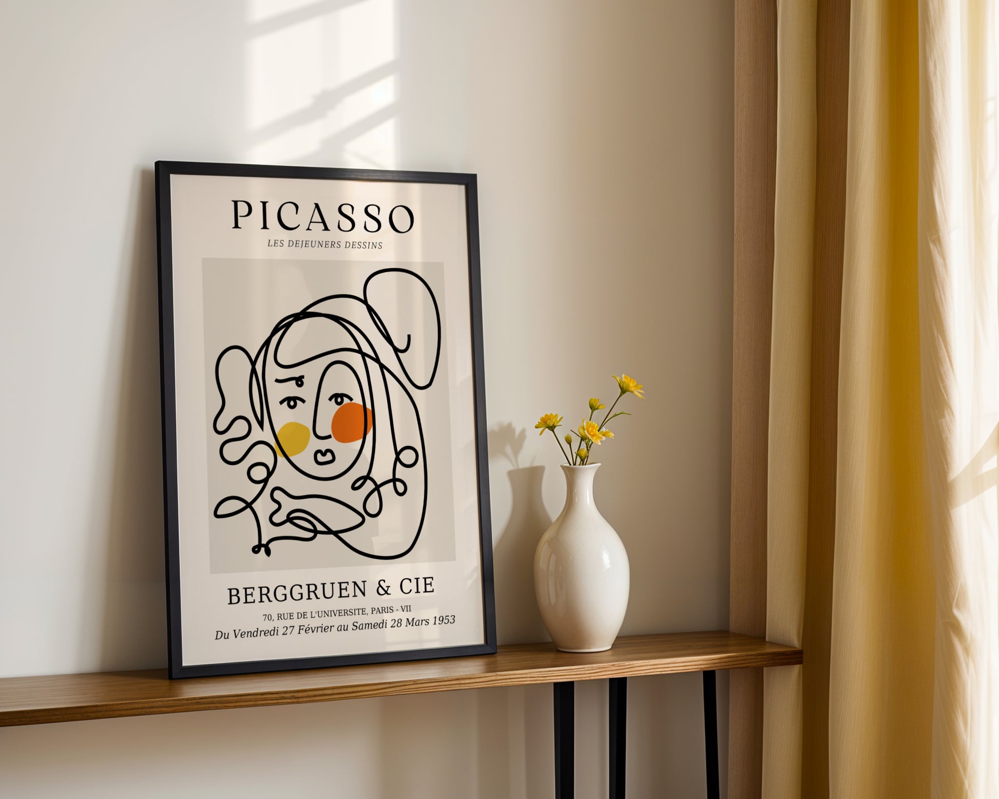 Picasso Abstract Line Art Portrait Framed Poster - View 2
