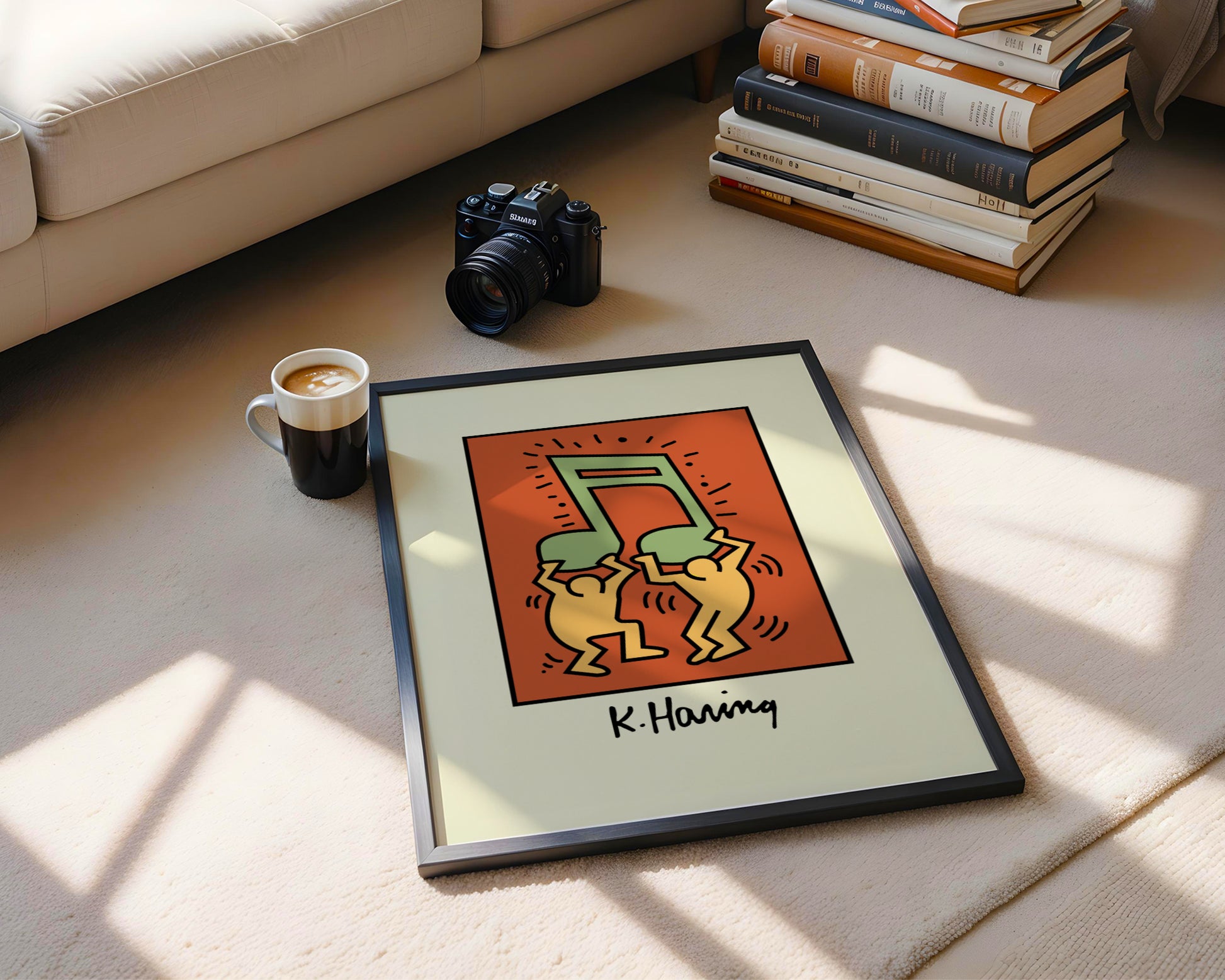 Keith Haring Music Note Dancers Framed Poster - View 3