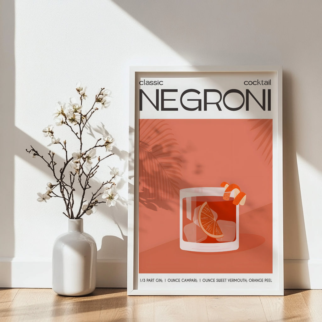 Classic Negroni Cocktail Framed Poster – Framed Wall Art Poster - Image 3