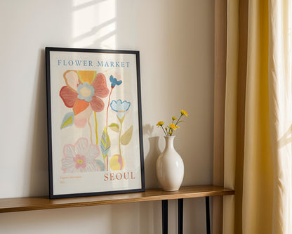 Seoul Flower Market Abstract Floral Framed Poster – Framed Wall Art Poster - Image 3