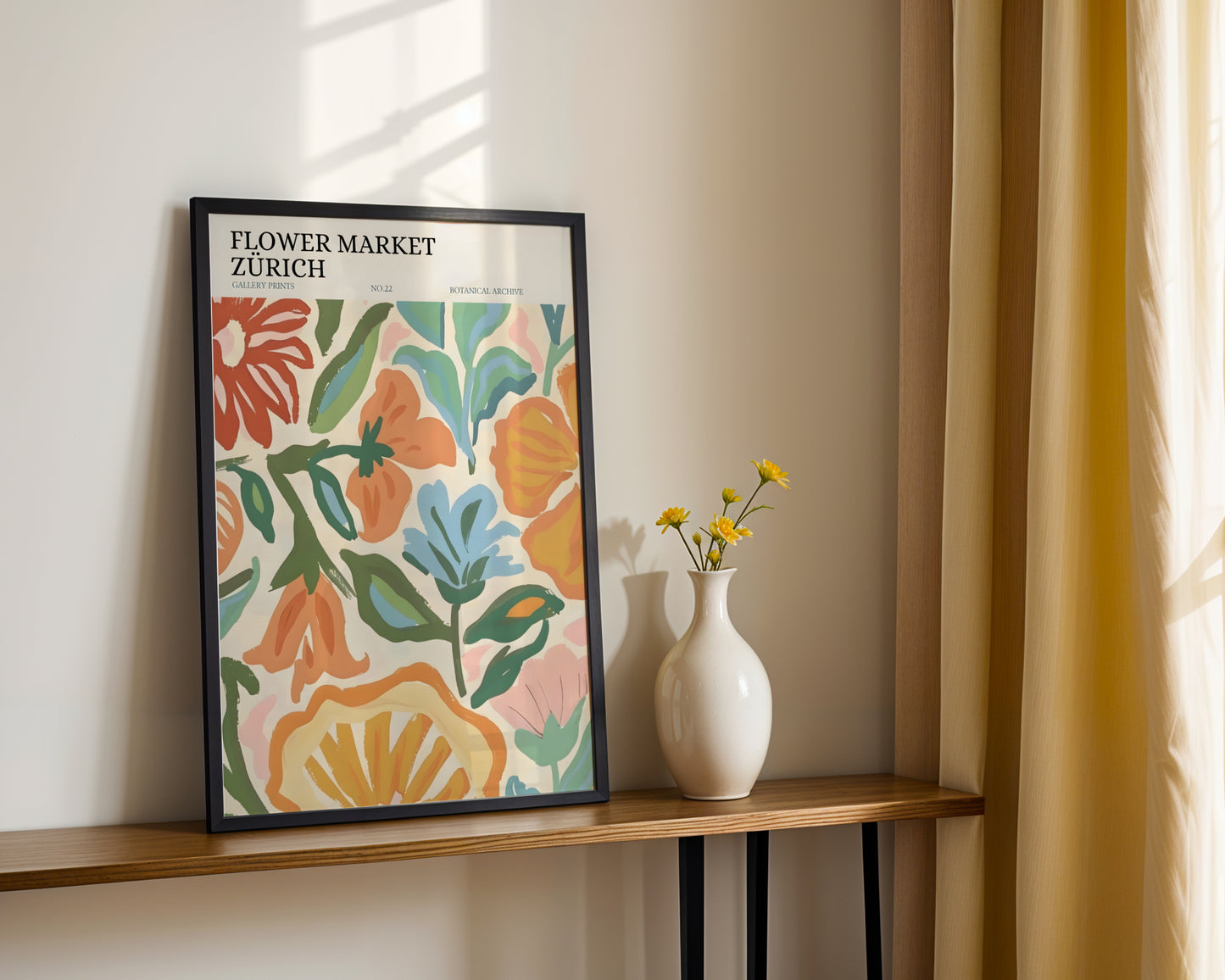 Zurich Flower Market Botanical Framed Poster – Framed Wall Art Poster - Image 1