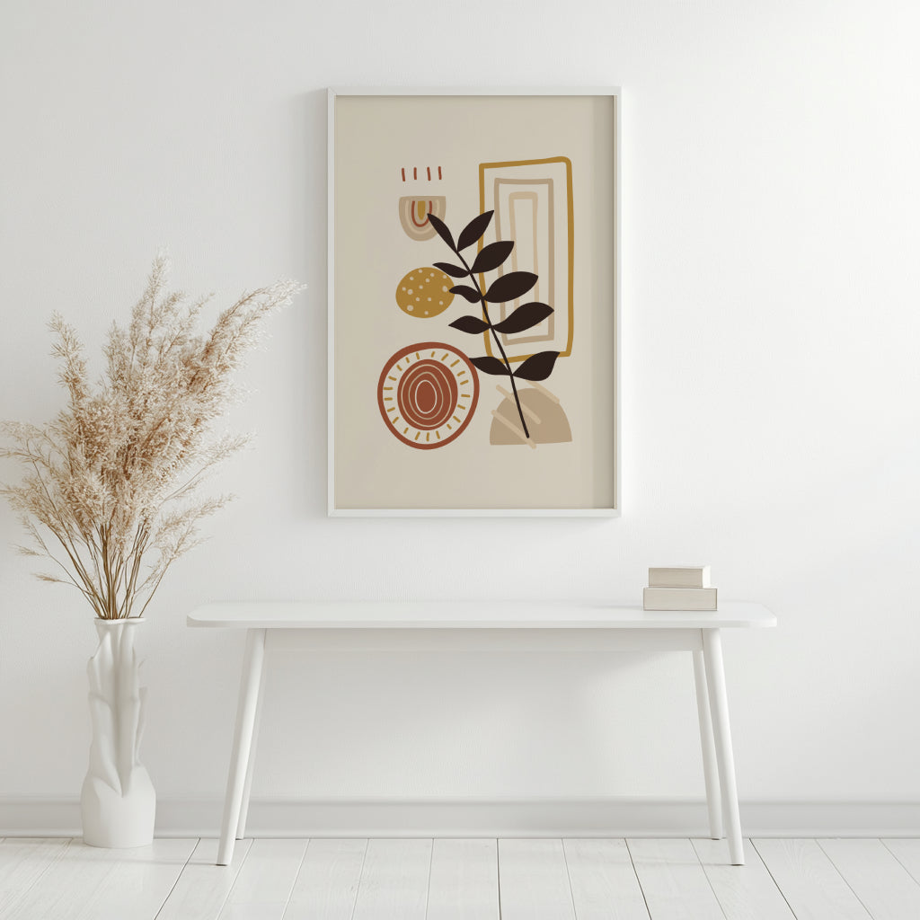 Boho Abstract Botanical Shapes Framed Wall Art – Framed Wall Art Poster - Image 2