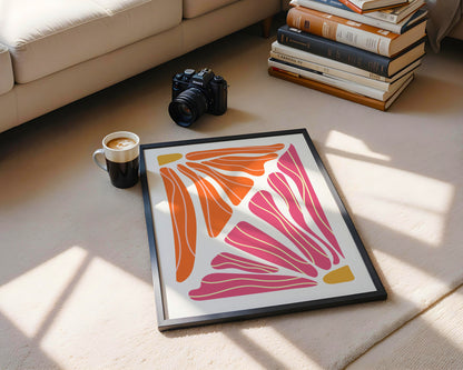 Modern Abstract Floral Petals Colorful Framed Poster – Framed Wall Art Poster - Image 4