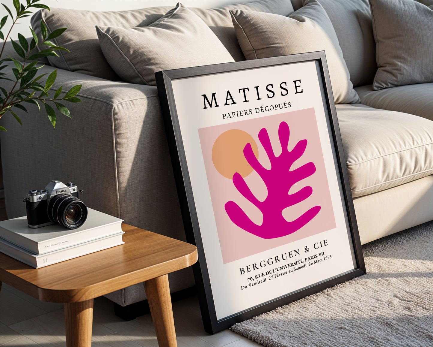 Matisse Papiers Découpés Pink Abstract Art Framed Poster - View 4