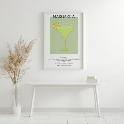 Margarita Cocktail Recipe Minimalist Framed Wall Art – Framed Wall Art Poster - Image 2