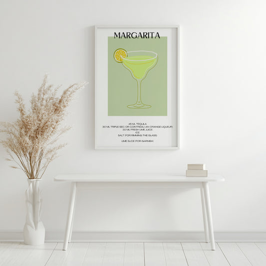 Margarita Cocktail Recipe Minimalist Framed Wall Art – Framed Wall Art Poster - Image 2