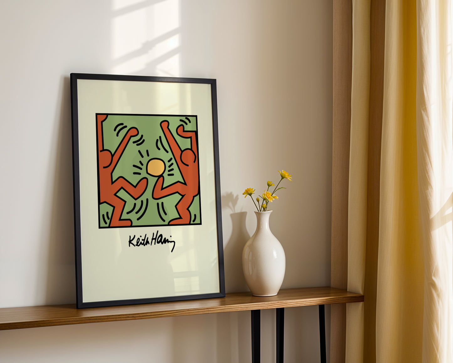 Keith Haring Style Pop Art Dancing Figures Framed Poster - View 4