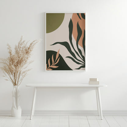 Organic Abstract Botanical Foliage Framed Poster – Framed Wall Art Poster - Image 1