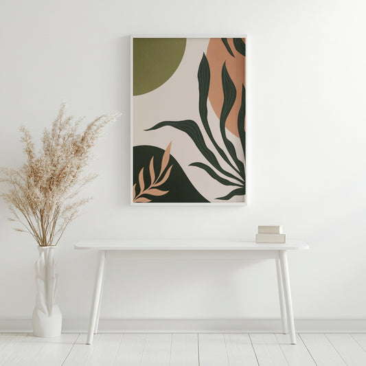 Organic Abstract Botanical Foliage Framed Poster – Framed Wall Art Poster - Image 1