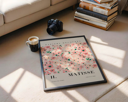 Matisse Inspired Pink Floral Cut-Outs Framed Poster - View 1