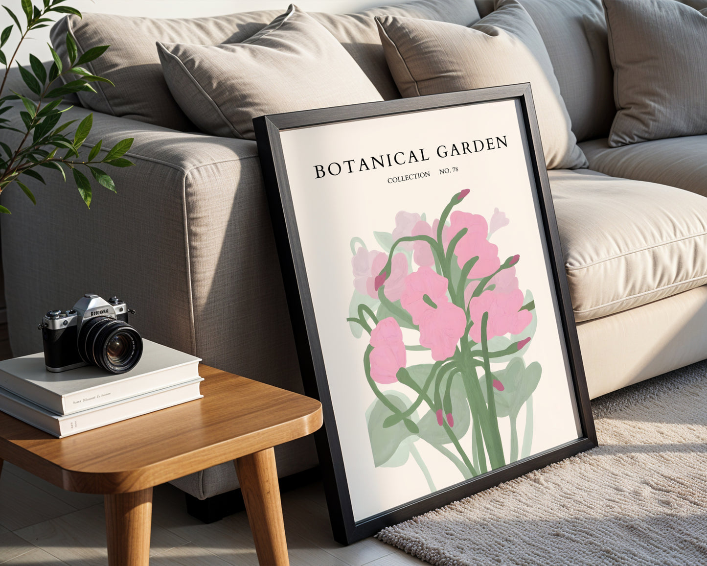Abstract Pink Botanical Garden Framed Poster – Framed Wall Art Poster - Image 4