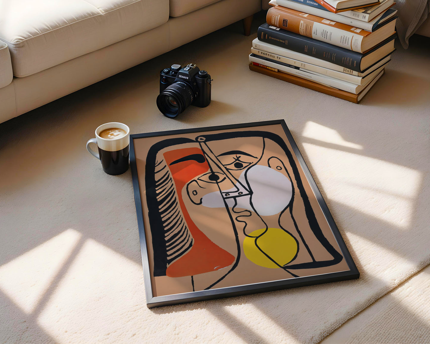 Abstract Cubist Face Framed Poster - View 4