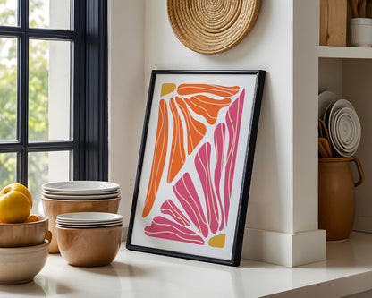 Modern Abstract Floral Petals Colorful Framed Poster – Framed Wall Art Poster - Image 2
