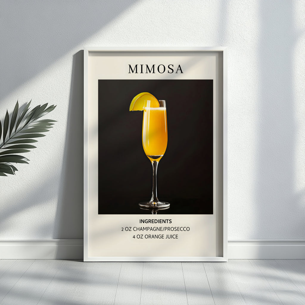 Mimosa Cocktail Recipe Framed Poster – Framed Wall Art Poster - Image 3