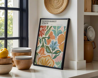 Zurich Flower Market Botanical Framed Poster – Framed Wall Art Poster - Image 3