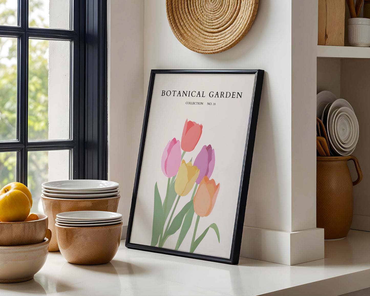 Colorful Tulips Botanical Garden Framed Poster – Framed Wall Art Poster - Image 1