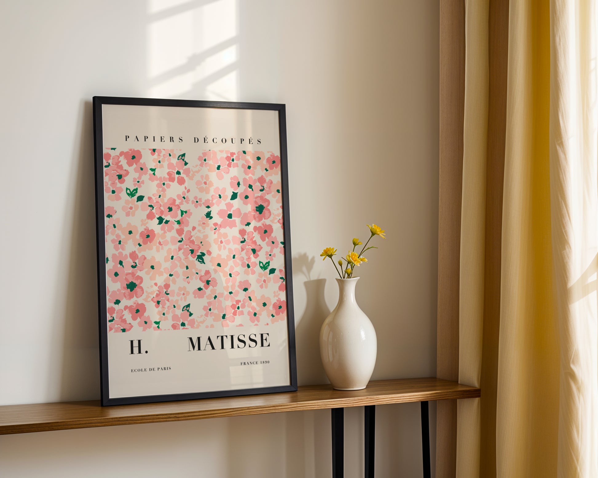 Matisse Inspired Pink Floral Cut-Outs Framed Poster - View 4