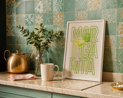 Margarita Cocktail Drink Lime Green Framed Poster – Framed Wall Art Poster - Image 1