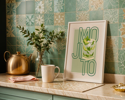 Mojito Cocktail Art Framed Poster – Framed Wall Art Poster - Image 1