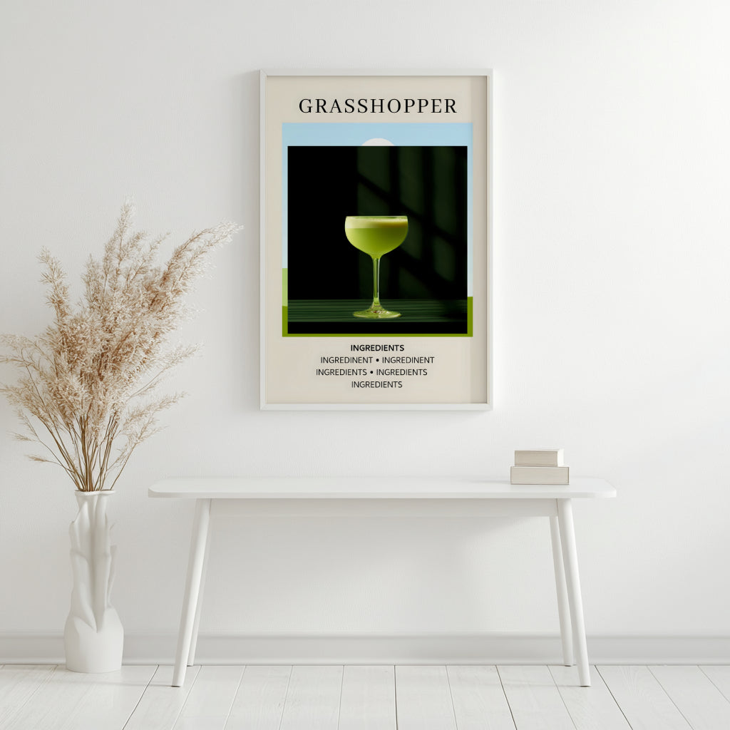 Grasshopper Cocktail Minimalist Framed Wall Art – Framed Wall Art Poster - Image 3