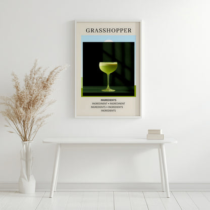 Grasshopper Cocktail Minimalist Framed Wall Art – Framed Wall Art Poster - Image 3