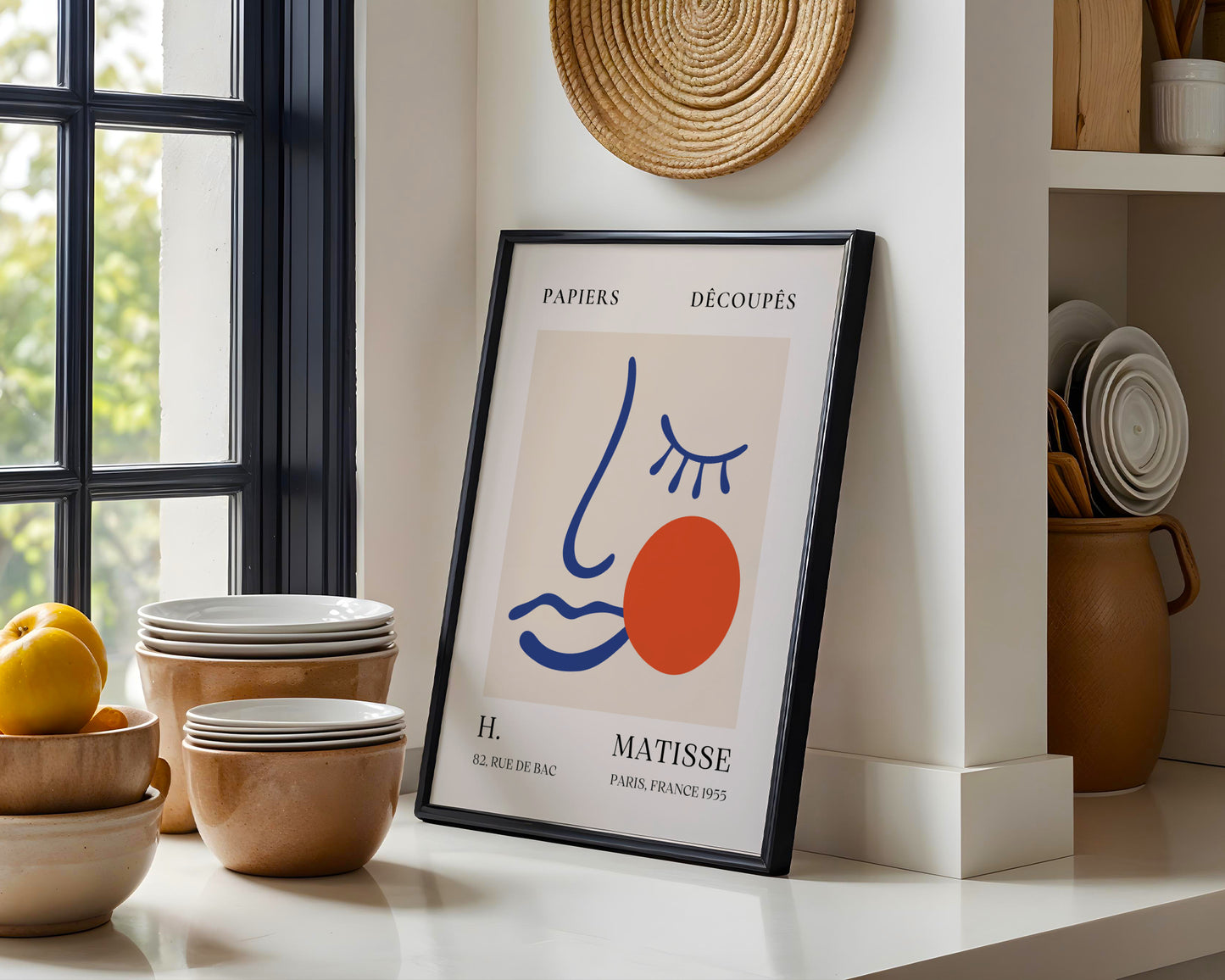 Matisse Inspired Abstract Face Framed Wall Art - View 1