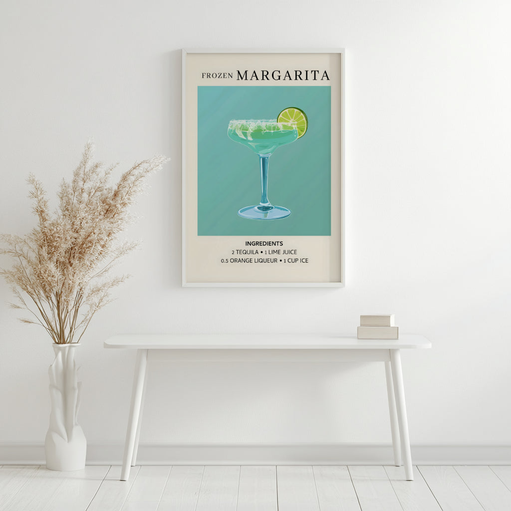 Frozen Margarita Cocktail Recipe Framed Poster#2 – Framed Wall Art Poster - Image 3