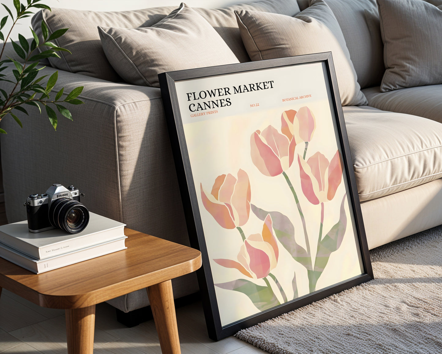 Cannes Flower Market Abstract Tulips Framed Poster – Framed Wall Art Poster - Image 2