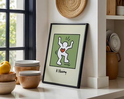 Keith Haring Love Dancer Pop Art Framed Wall Art - View 2