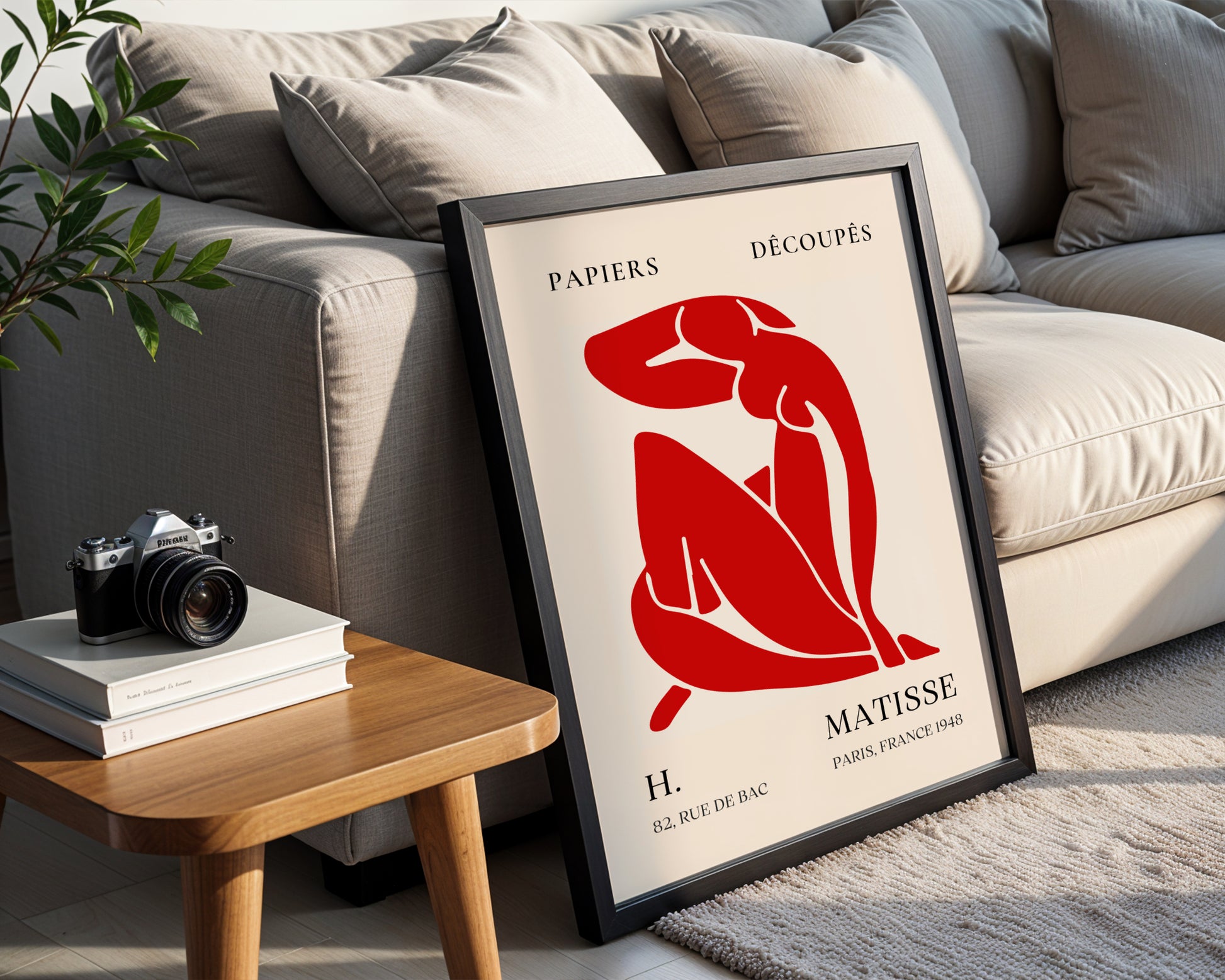 Matisse Red Nude Cut-Out Abstract Figure Framed Poster - View 1